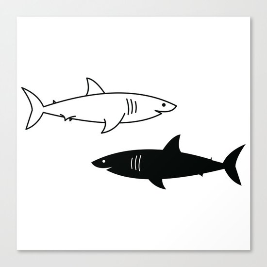 B/W Shark Canvas Print