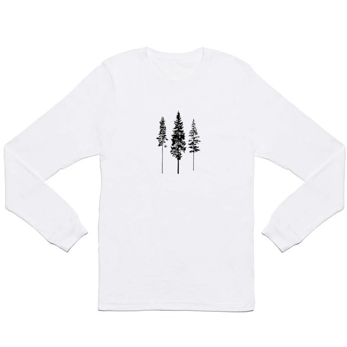 Minimalist Skinny Pine Trees Long Sleeve T Shirt