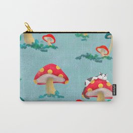 An Annoying Cat on the Mushroom  Carry-All Pouch