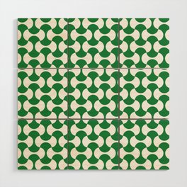 Green and white mid century mcm geometric modernism Wood Wall Art