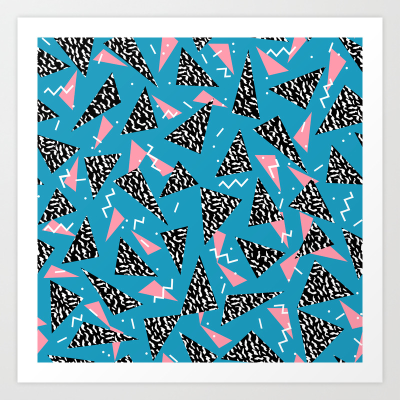 80s Abstract Memphis Pattern Trendy Modern Pattern Print Pink