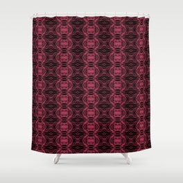 Liquid Light Series 4 ~ Red Abstract Fractal Pattern Shower Curtain