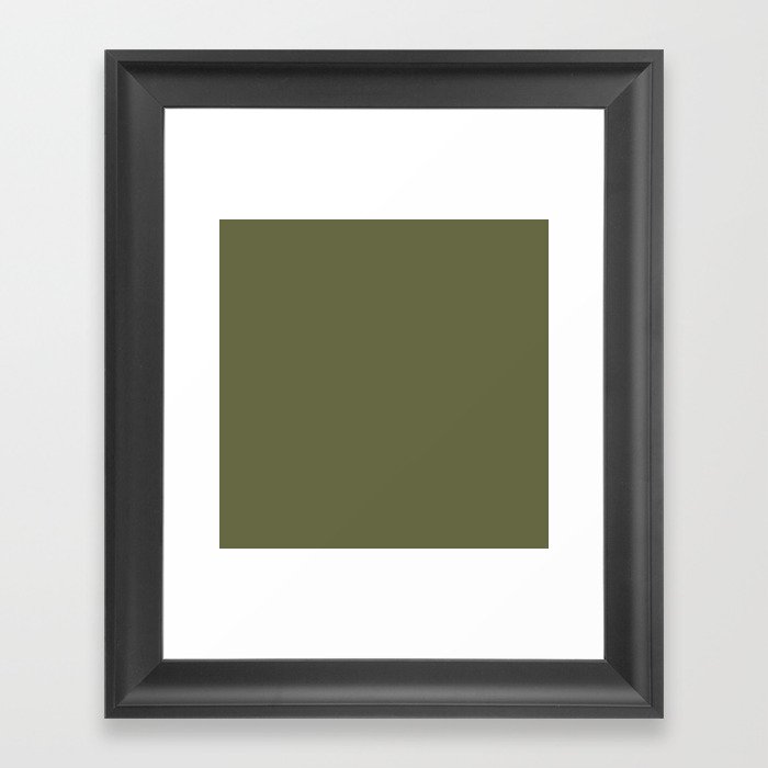 Olive Green color Framed Art Print