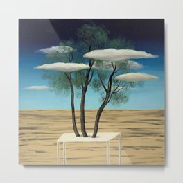 The Oasis, 1925 surreal oasis in the desert landscape painting by Rene Magritte Metal Print | Serengeti, Deforestation, Clouds, Palmsprings, Surrealists, Oasis, Trees, Mexico, Painting, Desert 