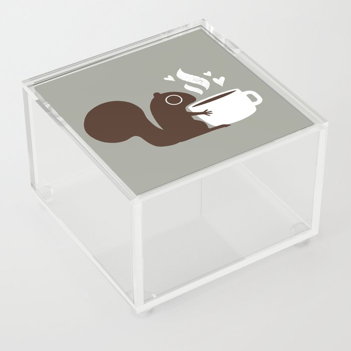 Squirrel Coffee Lover | Cute Woodland Animal Acrylic Box