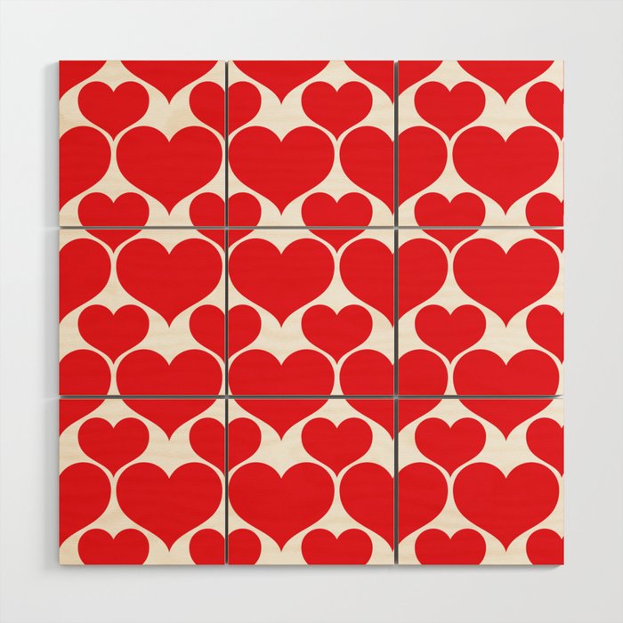 Love And Love Heart On White Collection Wood Wall Art