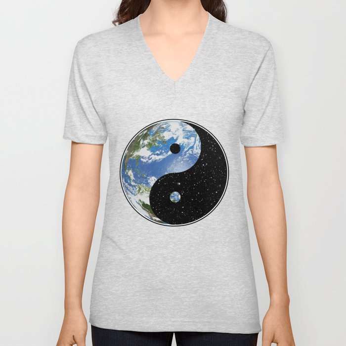Earth / Space Yin Yang V Neck T Shirt