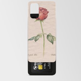 Watercolor vintage red rose flower  Android Card Case