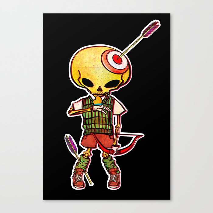 Archery skull boy Canvas Print