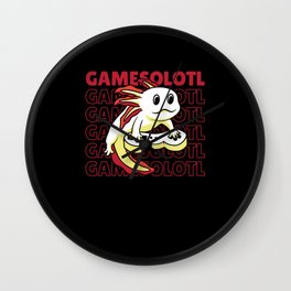 Gamesolotl Funny Axolotl Word Game For Gamers Wall Clock