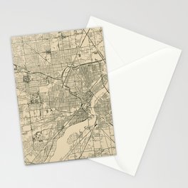 Toledo USA - Vintage City Map Stationery Card