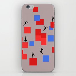 Dancing like Piet Mondrian - Composition in Color A. Composition with Red, and Blue on the light brown background iPhone Skin
