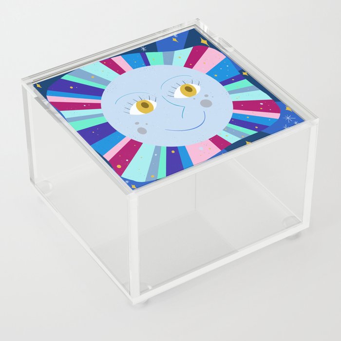 Rainbow Moonbeams - Cool Colors Acrylic Box