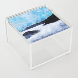 Photo of clouds and montain painting imitation Acrylic Box
