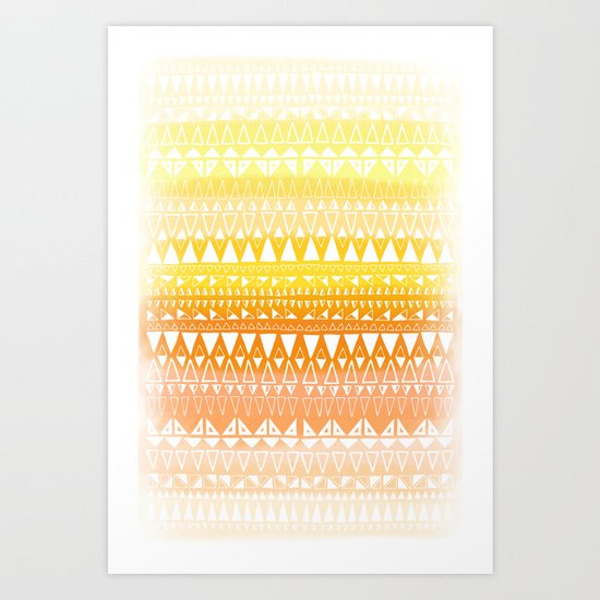 Triangle Gradient Gold Mix Art Print