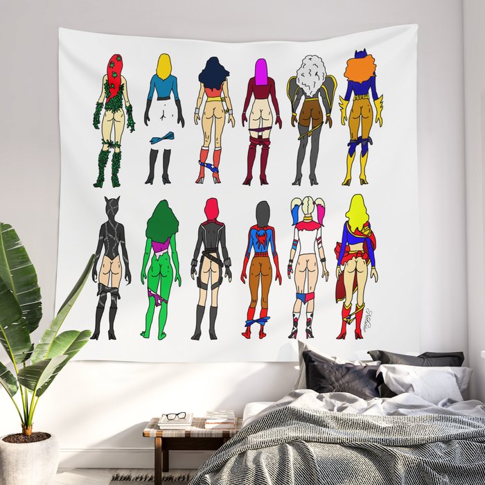 Superhero Butts - Girls Superheroine Butts LV Wallpaper by Notsniw Art