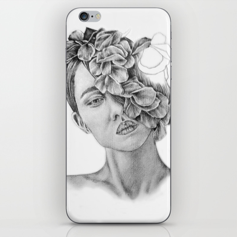 Art Pencil Drawing Illustration Portrait Model Flowers