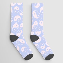 Blue vibes wavy yin yang pattern Socks