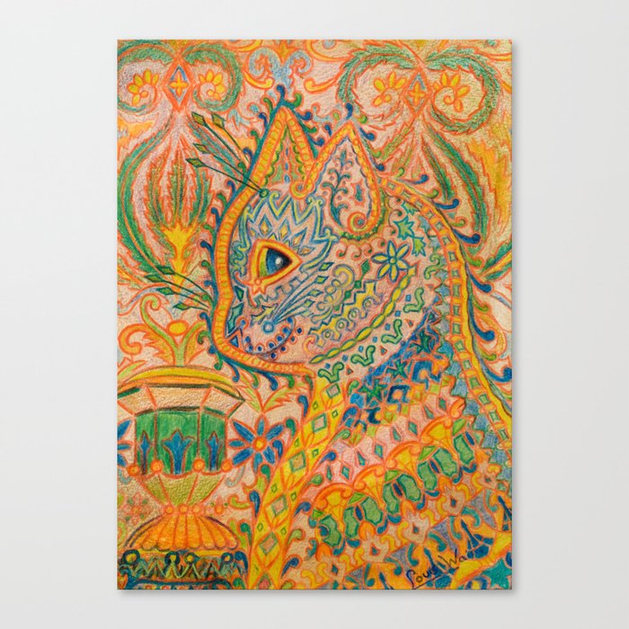Psychedelic Cat by Louis Wain Canvas Print