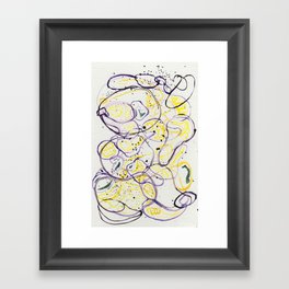 Purple and Yellow Swirls Framed Art Print