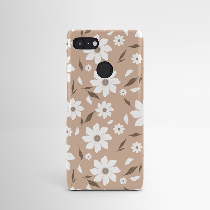 Flowers and leafs cream Android Case