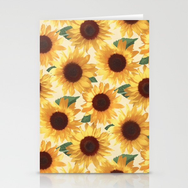 Happy Yellow Sunflowers Stationery Cards