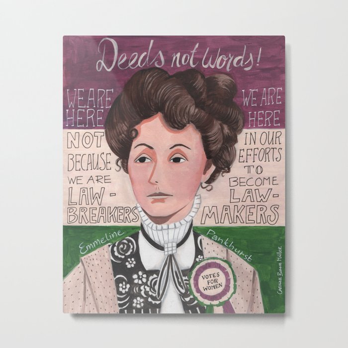 Emmeline Pankhurst portrait | votes for women  Metal Print