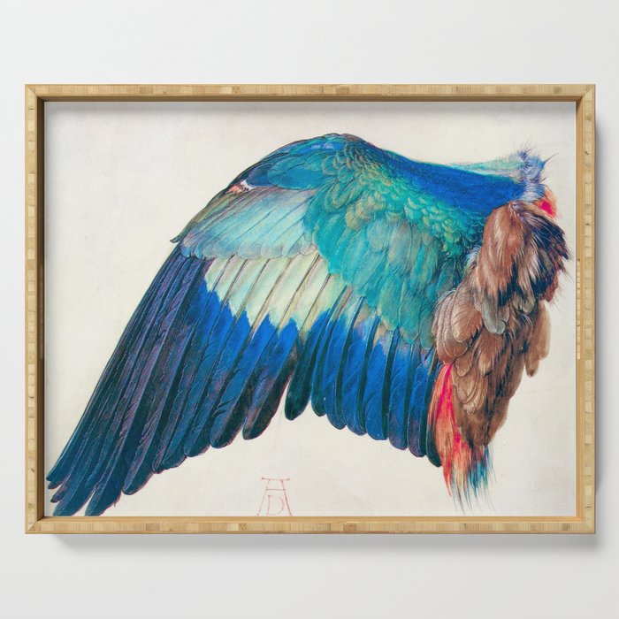 Wing of a Blue Roller by Albrecht Durer 1512 // Anatomy of a Birds Wing Wildlife Nature Decor Serving Tray