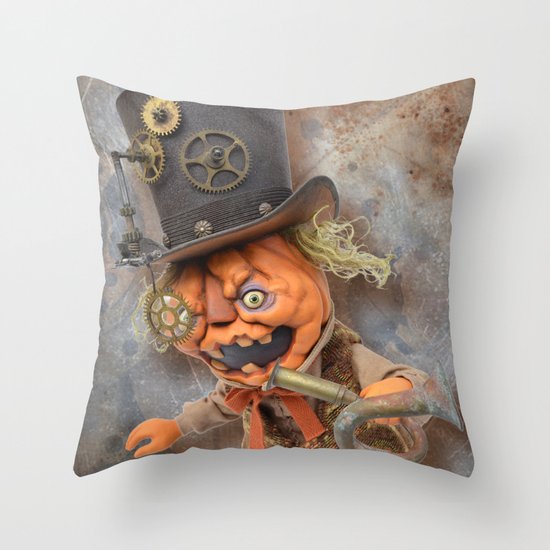 Rucus Studio Steam Punkin Throw Pillow by Scott Smith Society6