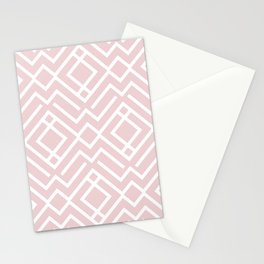 Pink and White Chevron Stripe Diamond Pattern Pairs DE 2022 Popular Color Short and Sweet DE6023 Stationery Card