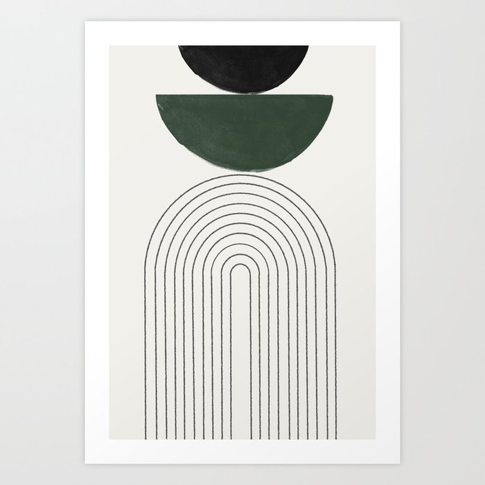 Green and Black Composition Art Print