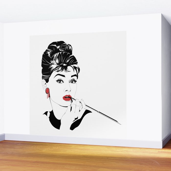 Audrey Hepburn Wall Society6 ArpanDholi by | Mural