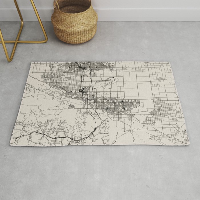 Palmdale, USA - Black and White City Map Rug