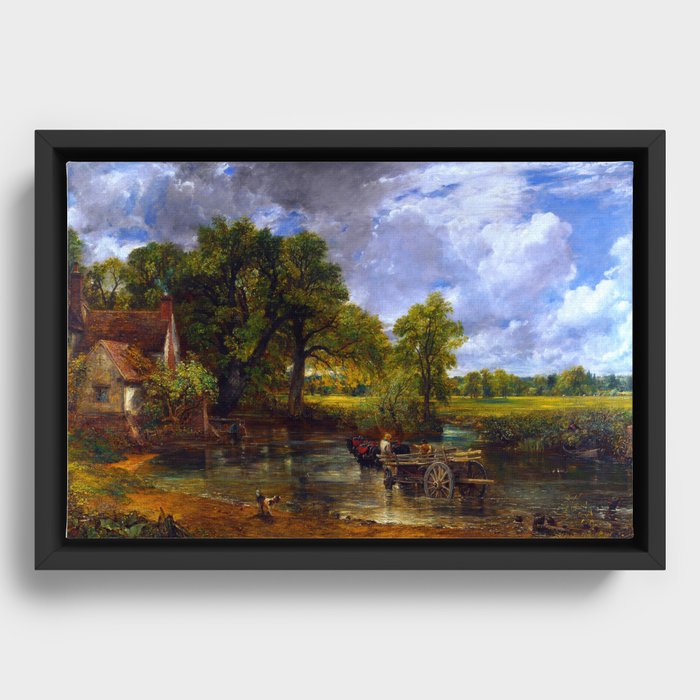 John Constable (British, 1776-1837) - The Hay Wain - 1821 - Romanticism (English School) - Landscape painting (Rural scene) - Oil on canvas - Digitally Enhanced Version - Framed Canvas