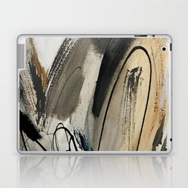 Drift [5]: a neutral abstract mixed media piece in black, white, gray, brown Laptop & iPad Skin