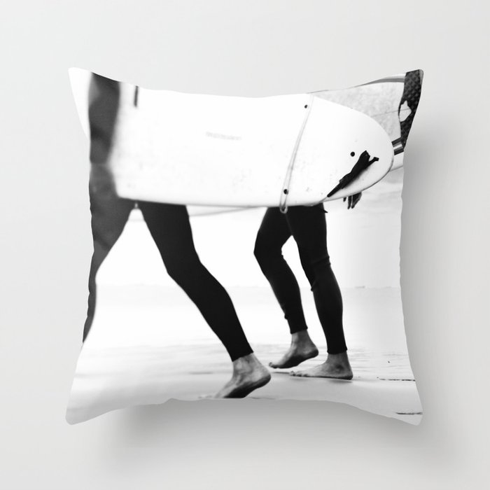 Catch a Wave Print - abstract black white surf board photography - Cool Surfers Print - Beach Decor Throw Pillow