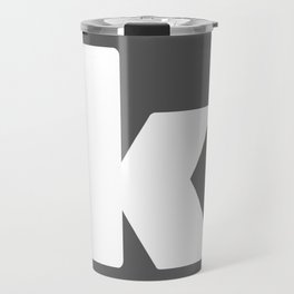 k (White & Grey Letter) Travel Mug