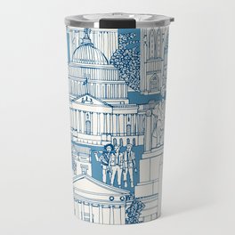 Washington DC toile blue Travel Mug