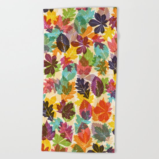 Autumn leaves Beach Towel