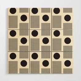 Abstraction_SUN_BLACK_DOT_SUNLIGHT_LINE_PATTERN_POP_ART_0525A Wood Wall Art