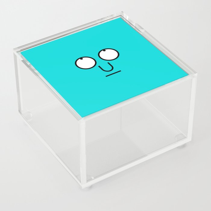 type face: rolled eyes teal Acrylic Box