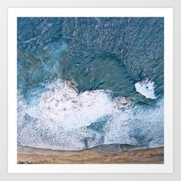 Tropical, Romantic Beach With Foamy Waves Crashing Art Print