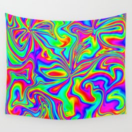 Psychedelic Rainbow Marbleized Pattern  Wall Tapestry
