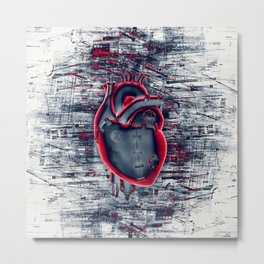 Gamer Heart BLUE CRIMSON / 3D render of mechanical heart Metal Print | Love, 3D, Digital, Tech, Steam Punk, Cyberspace, Reality, Metalheart, Heart, Technology 