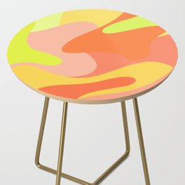 Rainbow Paint Splashes - bring neon yellow orange peach Side Table