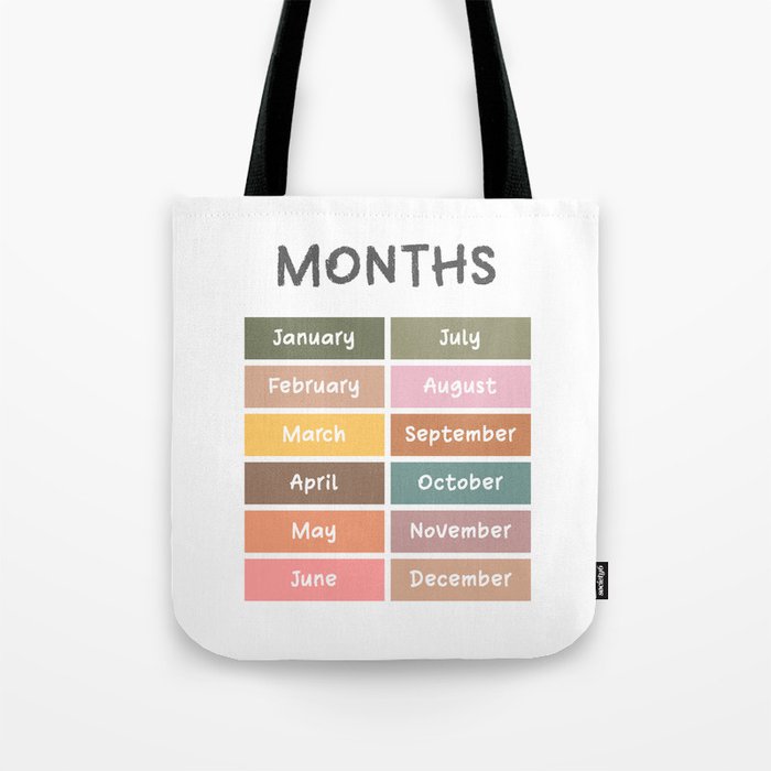 Months of the year poster for kids and toddlers Tote Bag