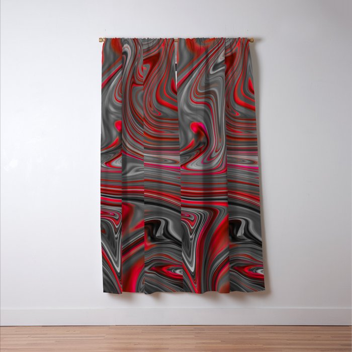 Red And Gray Liquid Marble Swirling Pattern Texture Artwork 4 Blackout Curtain By Azllip Society6