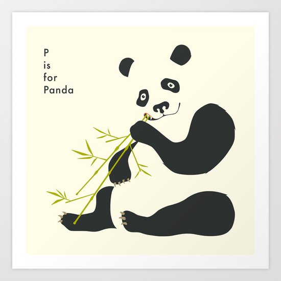 P is for PANDA Art Print