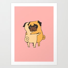 Pug Hugs Art Print