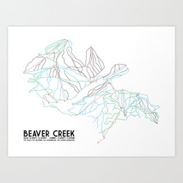 Beaver Creek, CO - Minimalist Trail Map Art Print